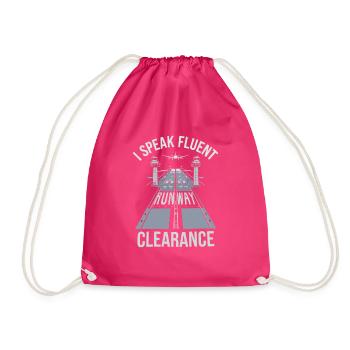 Air traffic controller - Drawstring Bag - fuchsia - Front