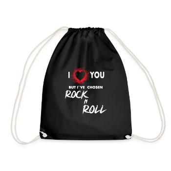 I Love But I've Chosen Rock and Roll - Drawstring Bag - black - Front
