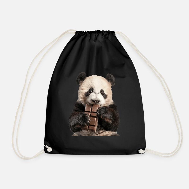Panda - Turnbeutel - Schwarz