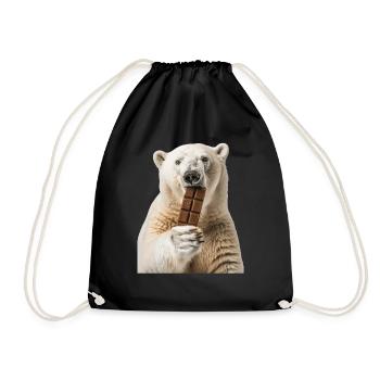 Polar bear - Drawstring Bag - black - Front