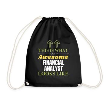 This is What an Awesome Financial Analyst Looks Li - Drawstring Bag - black - Front