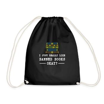 Book Books Library Reading Literature Read Books - Drawstring Bag - black - Front