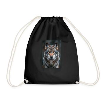 Wolves Wolf - Drawstring Bag - black - Front