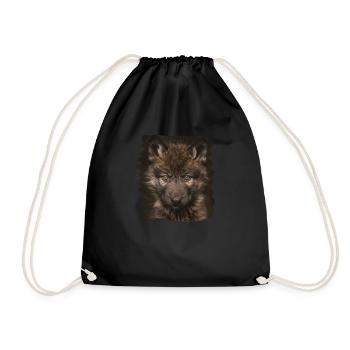 Wolves Wolf - Drawstring Bag - black - Front
