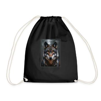 Wolves Wolf - Drawstring Bag - black - Front