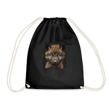 Wolves Wolf - Drawstring Bag - black - Front