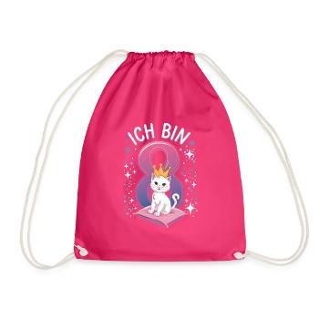 8. Geburtstag Katze Kätzchen Kindergeburtstag - Turnbeutel - Fuchsia - Vorne