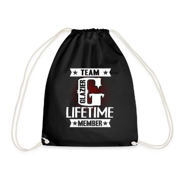 Team Glazier Lifetime Member - Drawstring Bag - black - Front