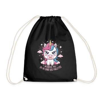 Don't get angry with me, it's going to shit glitter unicorn - Drawstring Bag - black - Front