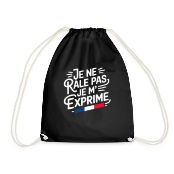 I don't complain I express myself Quote humor complainer - Drawstring Bag - black - Front