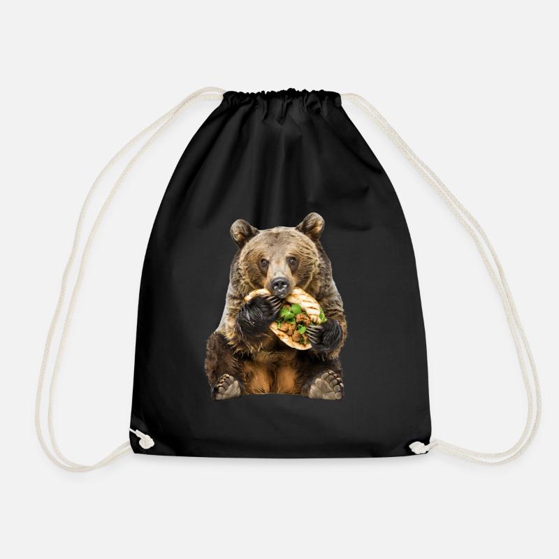 Grizzly bear - Drawstring Bag - black