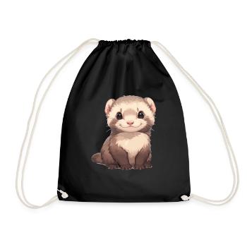 Ferret Frettchen - Drawstring Bag - black - Front