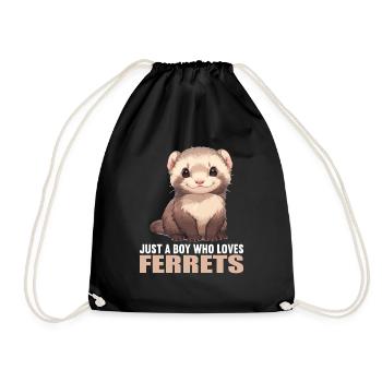 Ferret Frettchen - Drawstring Bag - black - Front