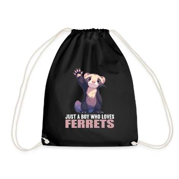 Ferret Frettchen - Drawstring Bag - black - Front