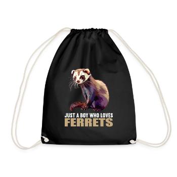 Ferret Frettchen - Drawstring Bag - black - Front
