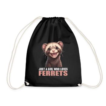 Ferret Frettchen - Drawstring Bag - black - Front