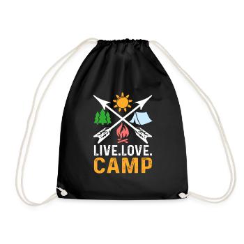 Camping Live Love Camp - Drawstring Bag - black - Front