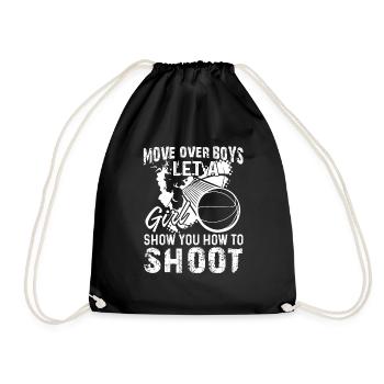 Basketball Let A Girl Show You How To Shoot - Drawstring Bag - black - Front