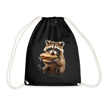 Raton laveur - Sac de sport léger - noir - Devant