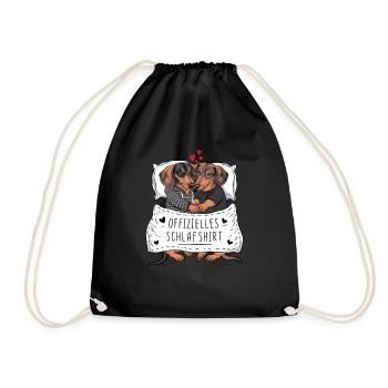 Chemise de nuit officielle Couple de teckels mignons - Sac de sport léger - noir - Devant