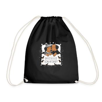 Chemise de nuit officielle Couple de teckels mignons - Sac de sport léger - noir - Devant
