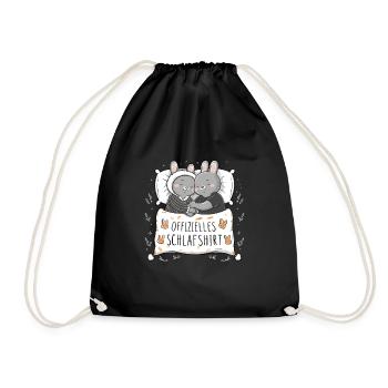 Chemise de nuit officielle Cute Bunny Bunny Pair - Sac de sport léger - noir - Devant