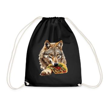 Wolf - Turnbeutel - Schwarz - Vorne