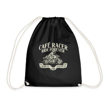 Café Racer Ride Forever Am lautesten und schnellsten - Turnbeutel - Schwarz - Vorne