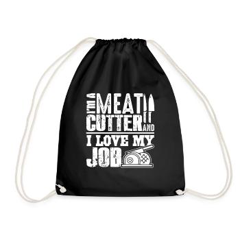 Meat Cutter I Love My Job - Drawstring Bag - black - Front
