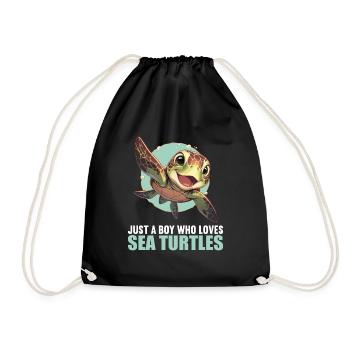 Sea Turtle Meeresschildkröten Meeresschildkröte - Turnbeutel - Schwarz - Vorne