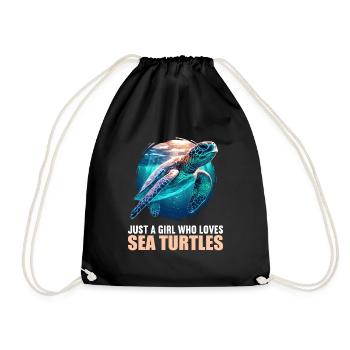 Sea Turtle Meeresschildkröten Meeresschildkröte - Turnbeutel - Schwarz - Vorne