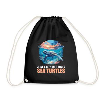Sea Turtle Meeresschildkröten Meeresschildkröte - Turnbeutel - Schwarz - Vorne