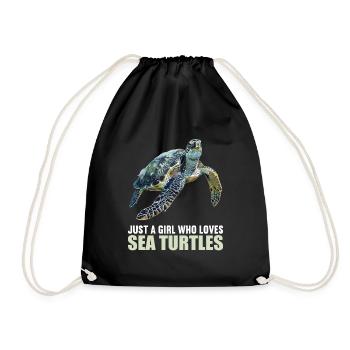 Sea Turtle Meeresschildkröten Meeresschildkröte - Turnbeutel - Schwarz - Vorne