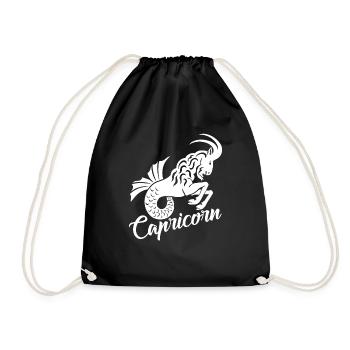 Capricorn Sign Of Zodiac Horoscope - Drawstring Bag - black - Front
