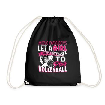 Volleyball Let A Girl Show You How To Play - Drawstring Bag - black - Front