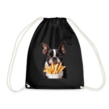 Boston Terrier - Turnbeutel - Schwarz - Vorne