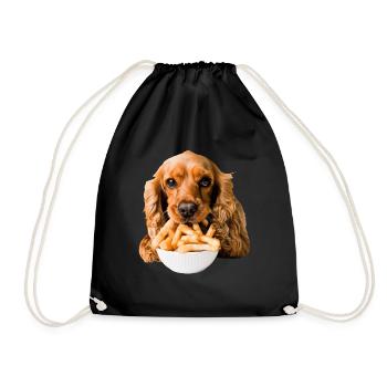 Cocker Spaniel - Drawstring Bag - black - Front