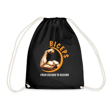 BICEPS FROM RECORD TO RECORD - Drawstring Bag - black - Front