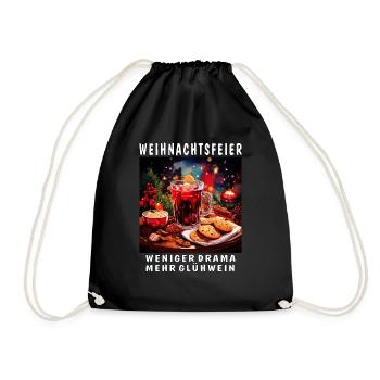 CHRISTMAS PARTY LESS DRAMA - Drawstring Bag - black - Front
