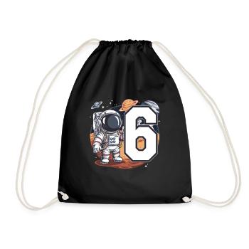 6e anniversaire astronaute aventure spatiale pour les garçons - Sac de sport léger - noir - Devant