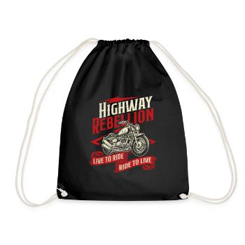 Highway Rebellion Live To Ride Ride To Live Biker - Sac de sport léger - noir - Devant