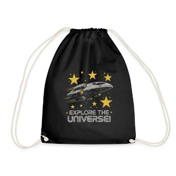 SPACESHIPS - Drawstring Bag - black - Front