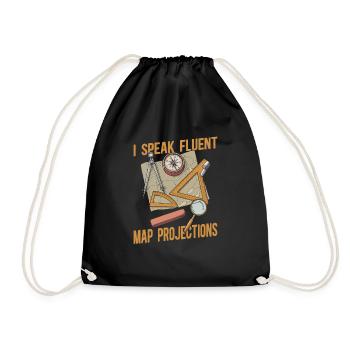Cartographer - Drawstring Bag - black - Front