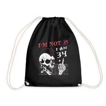 J’ai 34 ans et majeur - 35e anniversaire - Sac de sport léger - noir - Devant