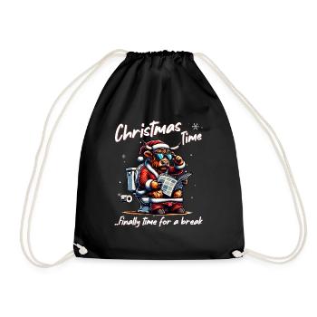 Santa Claus Christmas Men & Women - Drawstring Bag - black - Front