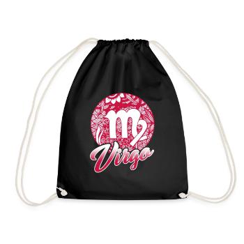 Virgo Horoscope Sign Of Zodiac - Drawstring Bag - black - Front