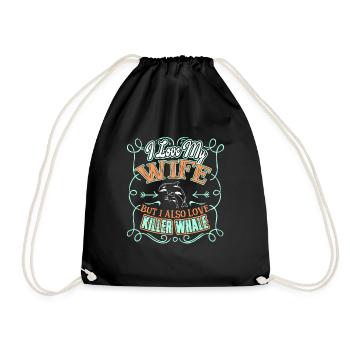 I Love My Wife And Killer Whale - Drawstring Bag - black - Front
