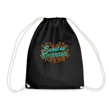 Math Teacher Sweet As Pi Day - Drawstring Bag - black - Front