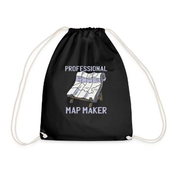 Cartographer - Drawstring Bag - black - Front
