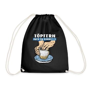 POTTERY, YOU CAN DO IT TOO - Drawstring Bag - black - Front